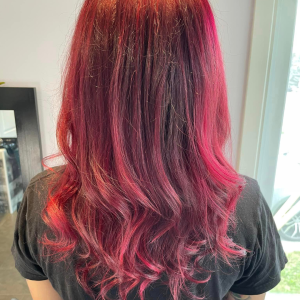 cheveux rouges salon de coiffure de st-hyacinthe